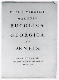 The title page of Baskerville's Virgil